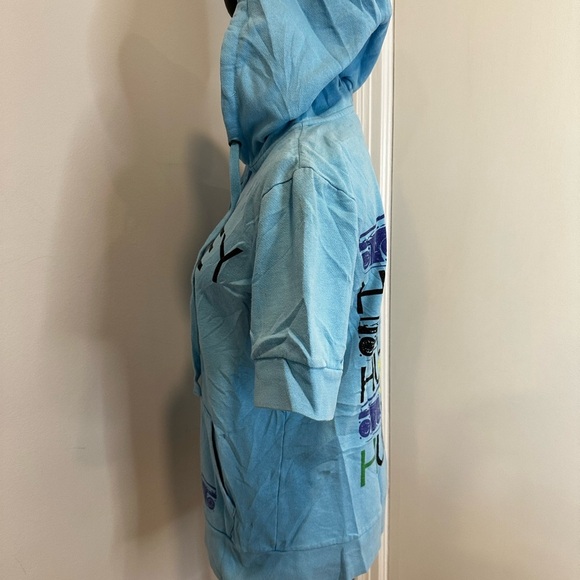 Women’s Hurley hoodie blue short sleeve. Yellow, Purple, Black Boombox Graphic L - Picture 11 of 11